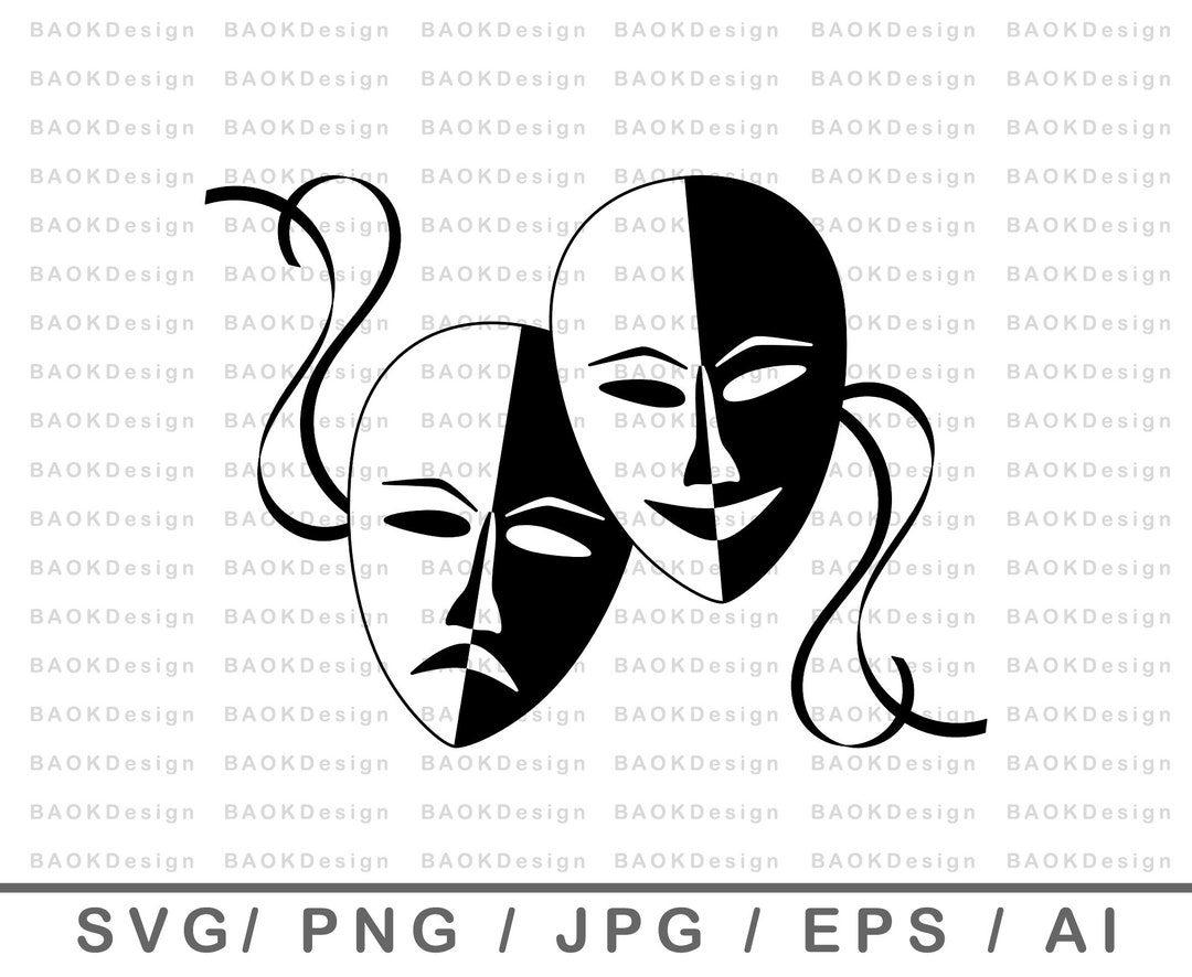 Theatre Mask, Theatre Mask SVG, Theatre Mask PNG, Theatre Mask JPG