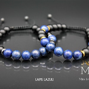 2 Bracelet Set Couple Friendship Bracelet Beaded Bracelet Macrame Gemstone Lapis lazuli, Tigers Eye, Turquoise Apatite Jewelry,