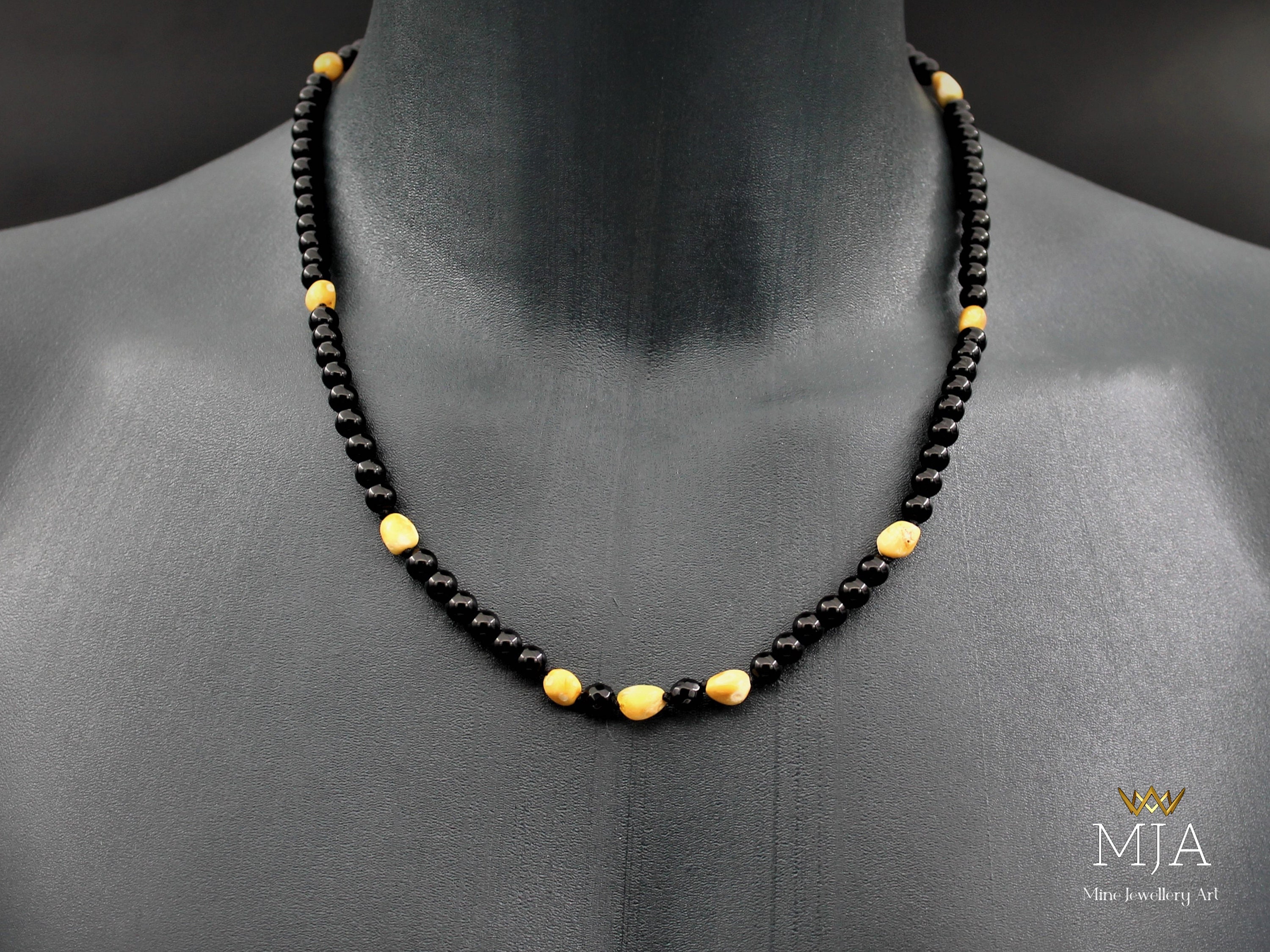 King Bead Set, Black and Amber Coordinating Set of 9 Beads – Bead