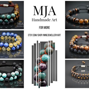 Turquoise & Black Lava Bead Bracelet: Adjustable Macrame Gemstone Bracelet imagem 6