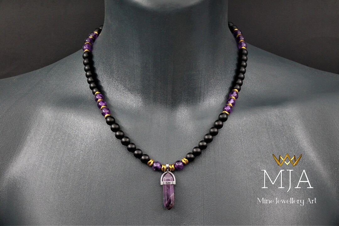 Gemstone Point Necklace Set - Amethyst main image 1