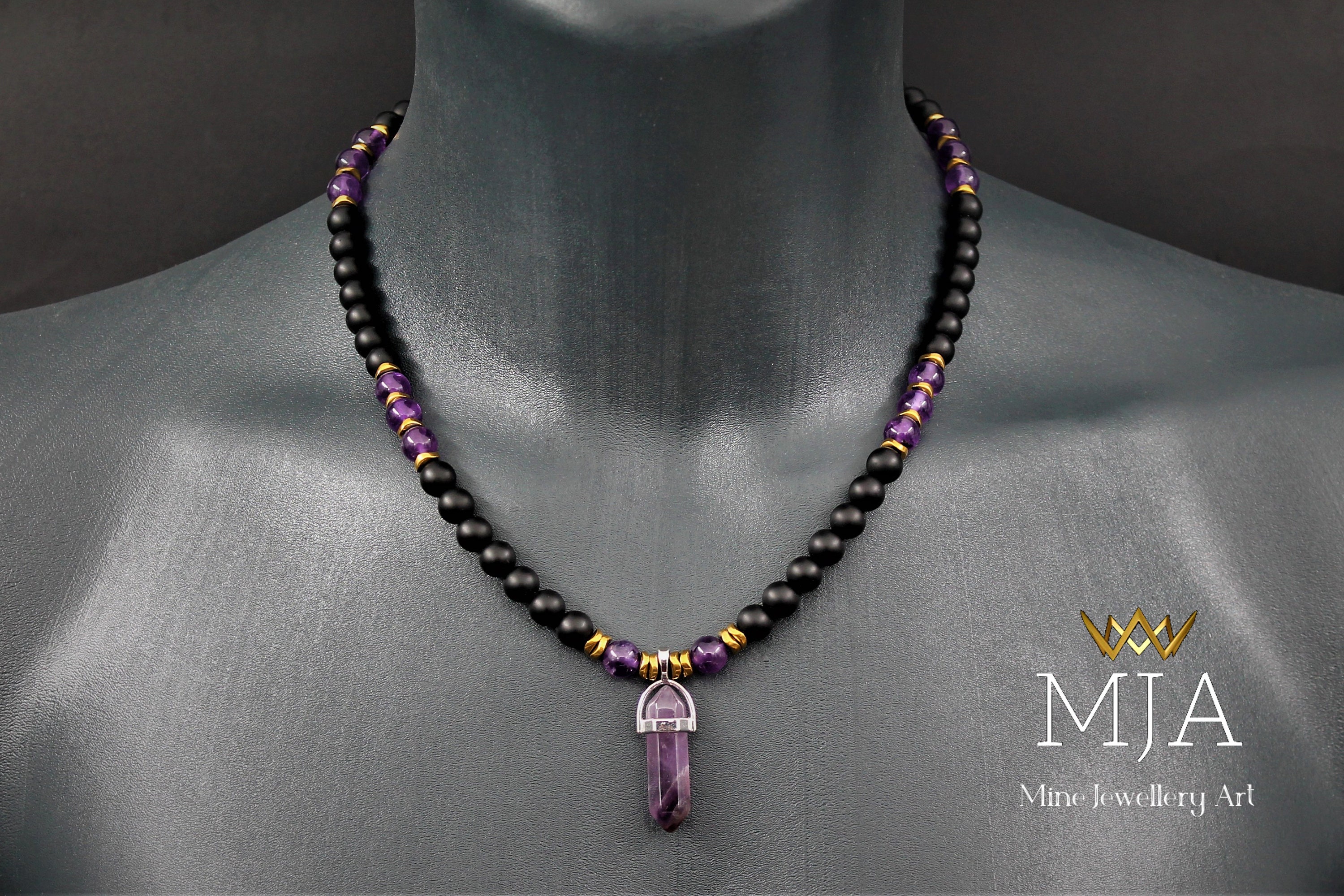 Amethyst necklace deals for guys