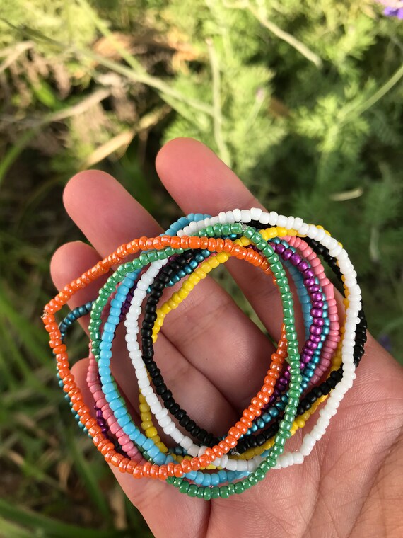 Glass Seed Beads Bracelet/ Stackable Beaded Bracelet