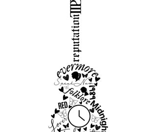 Taylor Album Guitar svg and png, Swiftie TTPD, Swiftie merch, The Tortured Poets Department, Instant Digital png and svg download file