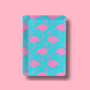 Pink Flamingo Mahjong Tiles Turquoise Tropical Mahjong Set With Traditional Chinese Tile Fronts