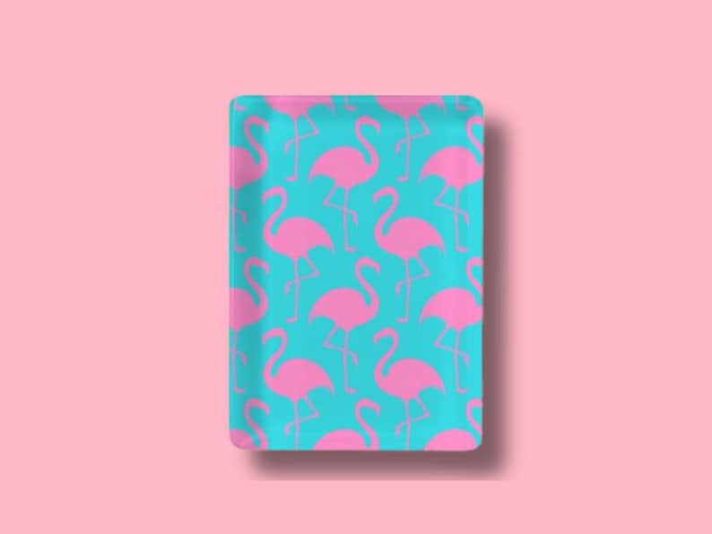 Pink Flamingo Mahjong Tiles Turquoise Tropical Mahjong Set With Traditional Chinese Tile Fronts