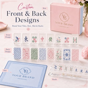 Custom Mahjong Set for Corporate Gifts, Personalized Mahjong Tiles, Bespoke Luxury Game Set, Company Logo Mahjong Gift, MOQ 50 Sets