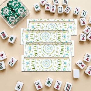 Watercolor Botanical Mahjong Set of 4 Acrylic American Mahjong Line Readers