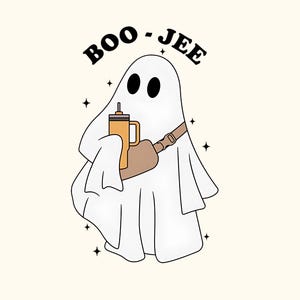 Boo Jee Ghost PNG, Halloween T-Shirt Design (Digital Download)
