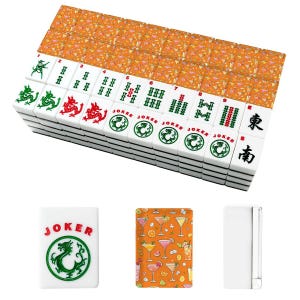 Colorful Mocktail Mahjong Tiles, Summer Citrus Mahjong Set With Traditional Chinese Tile Fronts