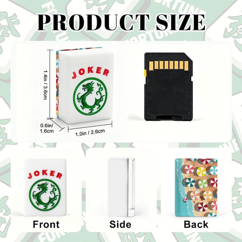 Beach Umbrella Mahjong Tiles Coastal Summer Mahjong Set With Traditional Chinese Tile Fronts