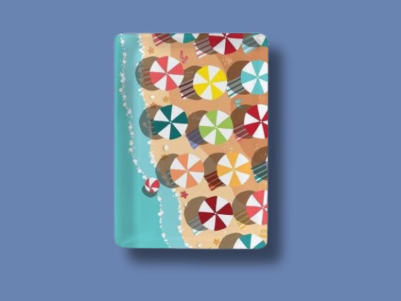 Beach Umbrella Mahjong Tiles Coastal Summer Mahjong Set With Traditional Chinese Tile Fronts
