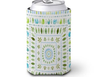Watercolor Botanical Mahjong Neoprene Can Koozie