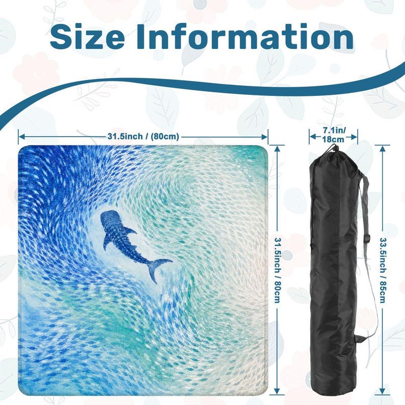 Whale Shark Mahjong Mat, Coastal Ocean Mahjong Table Mat, Blue Abstract Mahjong Mat, Square Mahjong Game Mat