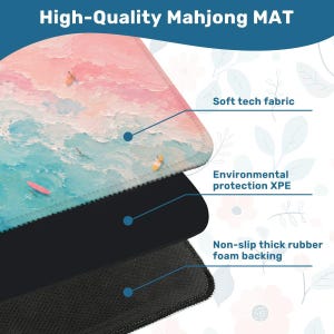 Pastel Beach with Surfboards and Foam Mahjong Mat