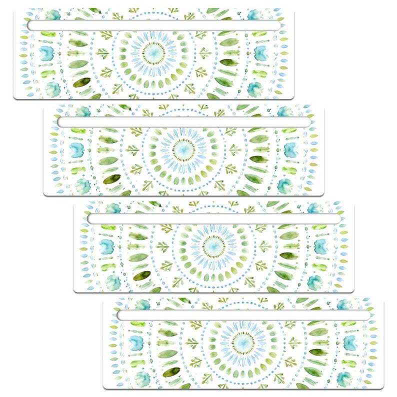 Watercolor Botanical Mahjong Set of 4 Acrylic American Mahjong Line Readers