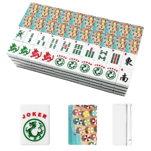 Beach Umbrella Mahjong Tiles Coastal Summer Mahjong Set With Traditional Chinese Tile Fronts
