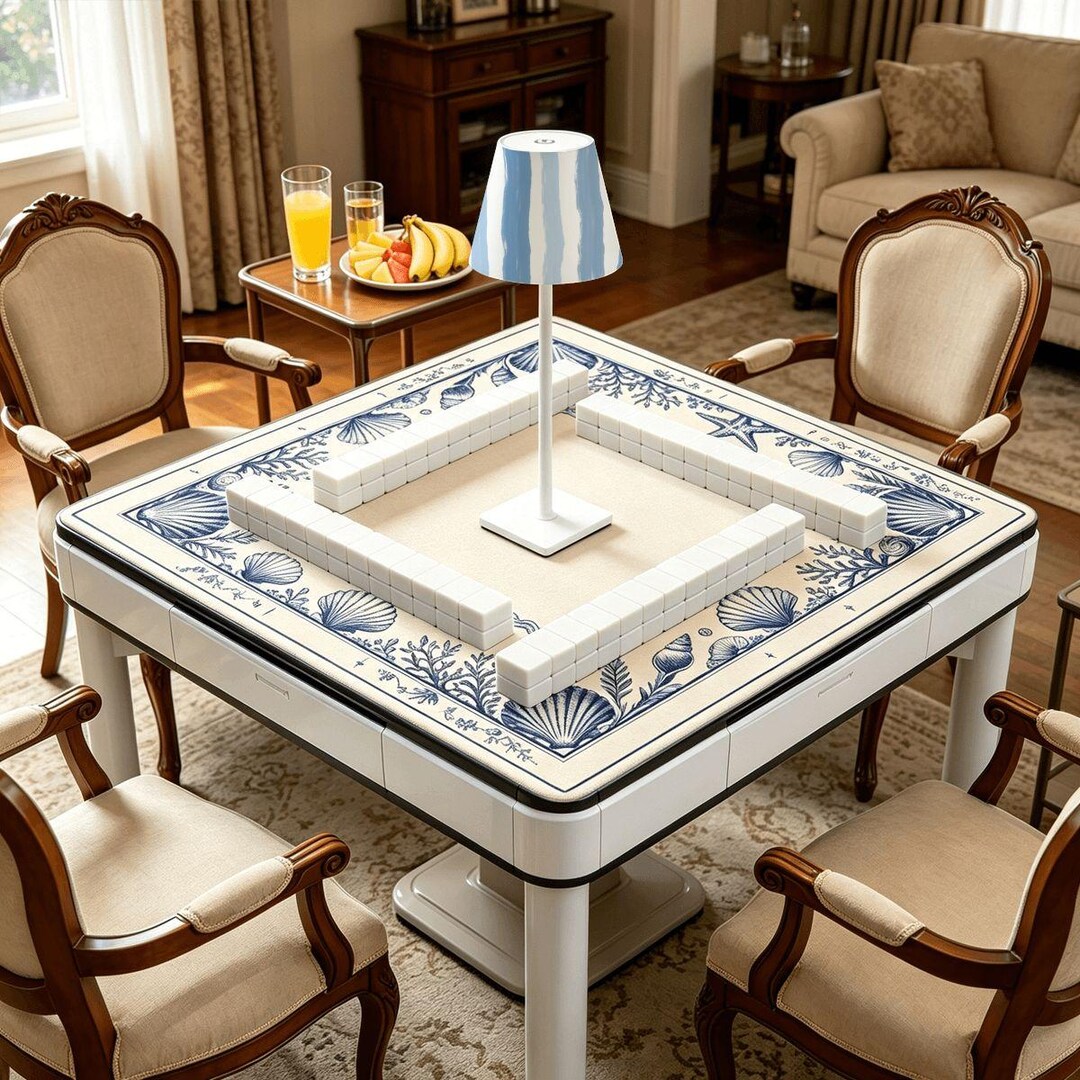 Led Mahjong Mahjong Table Lamp Blue Striped LED Cordless Lamp Dimmable Bedside ...