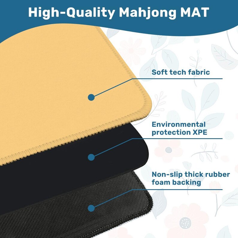 Soft Butter Mahjong Mat | Minimalist Yellow Square Game Mat | Neutral Mahjong Table Mat | Mahjong Accessories