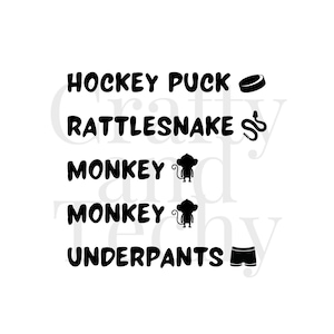 Rondelle de hockey, Serpent à sonnette, Singe, Singe, Slip SVG / PNG / JPG