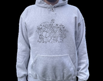 Toy Story Characters Unisex Hoodie, Disney Movie Line Art Gift