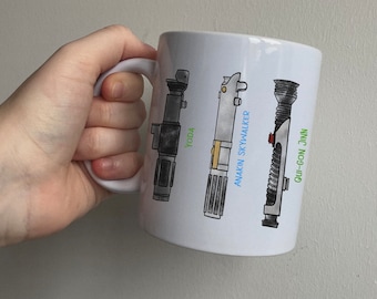 Taza de sables de luz Jedi, personajes de Star Wars, regalo