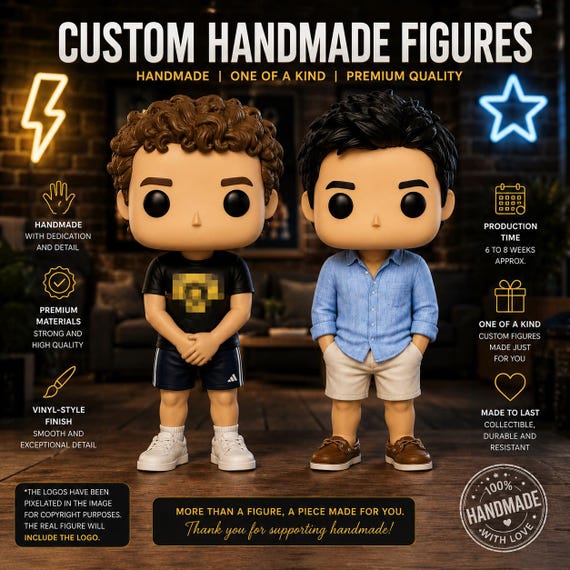 Custom Hockey Players Figurine Set, Ice Hockey Rivalry Duo, Sports Couple Collectible, Handmade Cartoon Style Dolls, Hockey Fan Gift