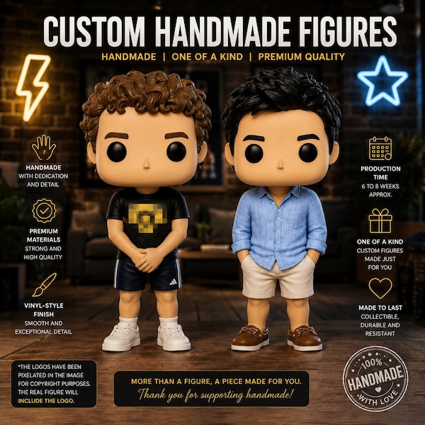 Custom Hockey Players Figurine Set, Ice Hockey Rivalry Duo, Sports Couple Collectible, Handmade Cartoon Style Dolls, Hockey Fan Gift