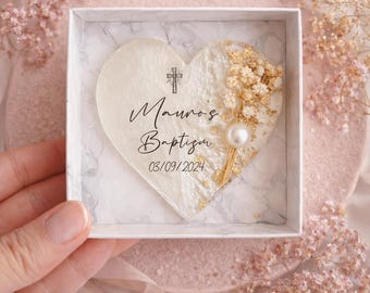 Custom Baptism Magnet Favors, Personalized Heart Magnet for Baptism, Christening Guest Gift, Baptism Party Favor,Custom Baptism Souvenir