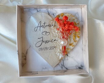 Personalized Magnet Favor, Epoxy magnet, Engagement gift, Bridal Shower Favors,Dried Flower Magnet for Guest,Wedding Gifts,Wedding Magnet