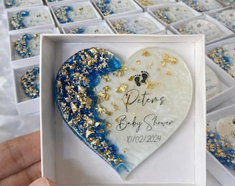 Baby Shower Keepsake Magnet, Custom Name Baby Gift, Elegant Neutral Baby Favor, Handmade Baby Shower Decor