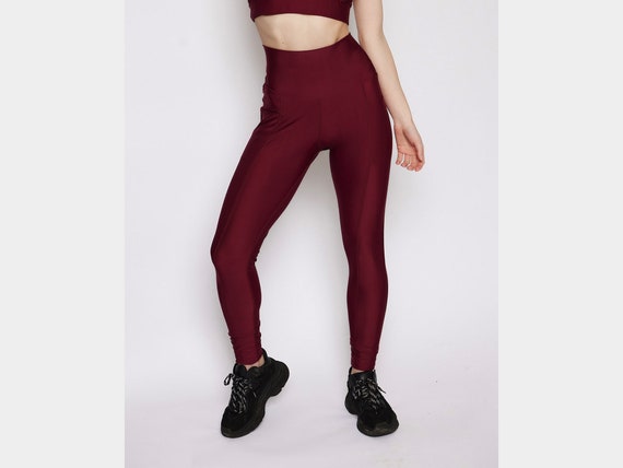 Endeavor Outfit Fitness Core Leggings - Maroon - Workout Leggings - High Waist Leggings