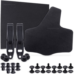DIY Hybrid Holster Making Kit - KYDEX - (Black) - Cowhide Leather Backer - (Black - 8-9oz)(Medium)(RH) - (Fits Belts Up to 1.50 inches)