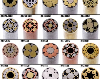 Mosaic Pins - (0.250 (1/4) Inch Diameter)(857 - 898) - Brass/Bronze/Copper/Aluminum/Stainless Steel Materials - (101 Different Rod Options)