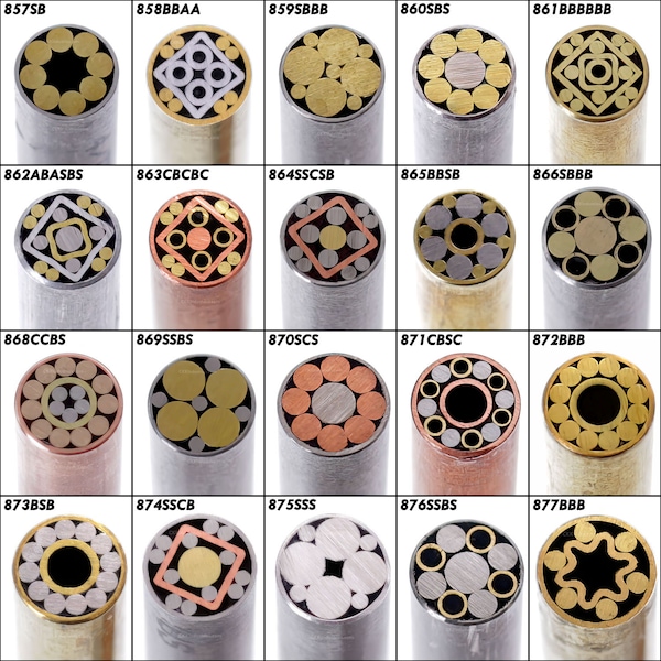Mosaic Pins - (0.250 (1/4) Inch Diameter)(857 - 898) - Brass/Bronze/Copper/Aluminum/Stainless Steel Materials - (101 Different Rod Options)