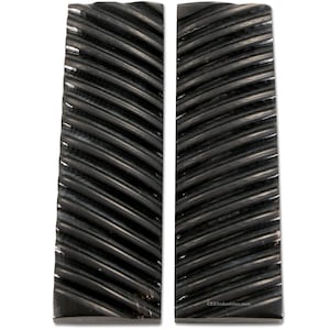 Buffalo Horn Knife Handle Scales - (Swirled) - (Black) - (5.00in x 1.50in x 0.375in) - DIY Handle Material for Knives and Tools
