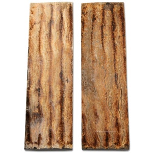 Buffalo Horn Knife Handle Scales - (Bark Jigged) - (Antique Brown) - (4.50 x 1.25 x 0.25) - DIY Handle Material for Knives and Tools