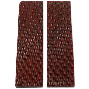 Buffalo Horn Knife Handle Scales - (Standard Jigged) - (Wine Red) - (4.50in x 1.25in x 0.250in) - DIY Handle Material for Knives and Tools