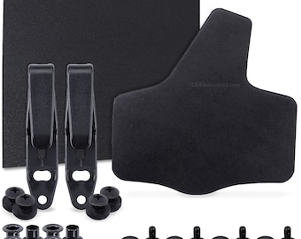 DIY Hybrid Holster Making Kit - KYDEX - (Black) - Cowhide Leather Backer - (Black - 8-9oz)(Small)(RH) - (Fits Belts Up to 1.50 inches)