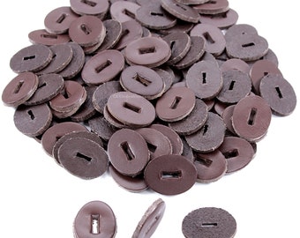 Cowhide Leather Handle Washers - Oval - (1.30 x 1.00 x .125) - (Chocolate) - USA Made - for Knife Making & Hobby - (25, 50, 100 Packs)