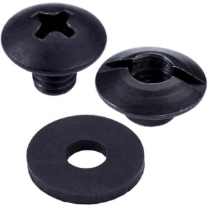 Black Chicago Screw Slotted Post Truss Head Assemblies - (SPTHA) - (0.125 Inch) - for DIY KYDEX & Leather Holsters - (12 Pack)