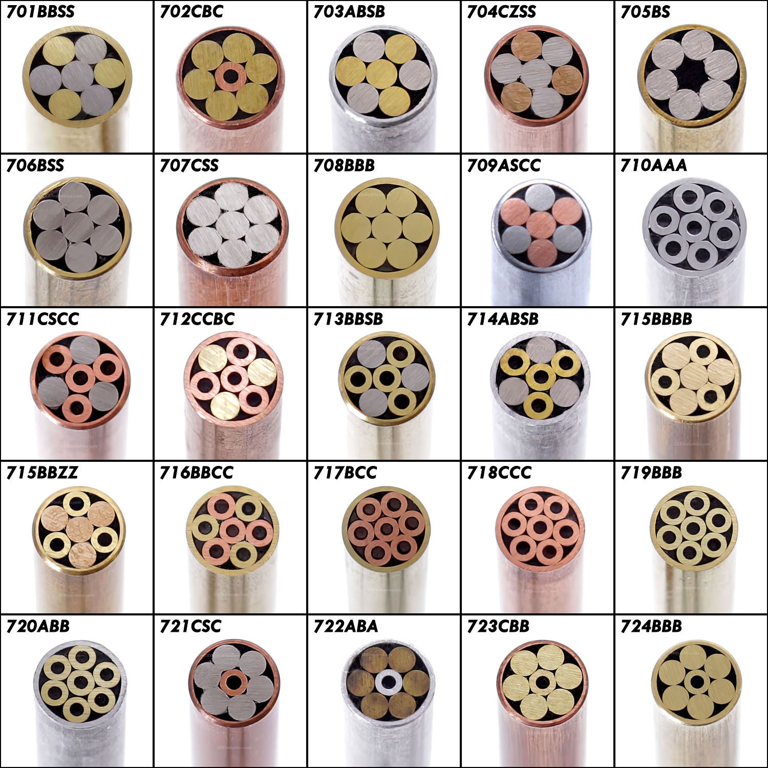 Mosaic Pins - (0.218 (7/32) Inch Diameter) - Brass/Bronze/Copper/Aluminum/Stainless Steel Materials - (48 Different Rod Options) - Knife Pin