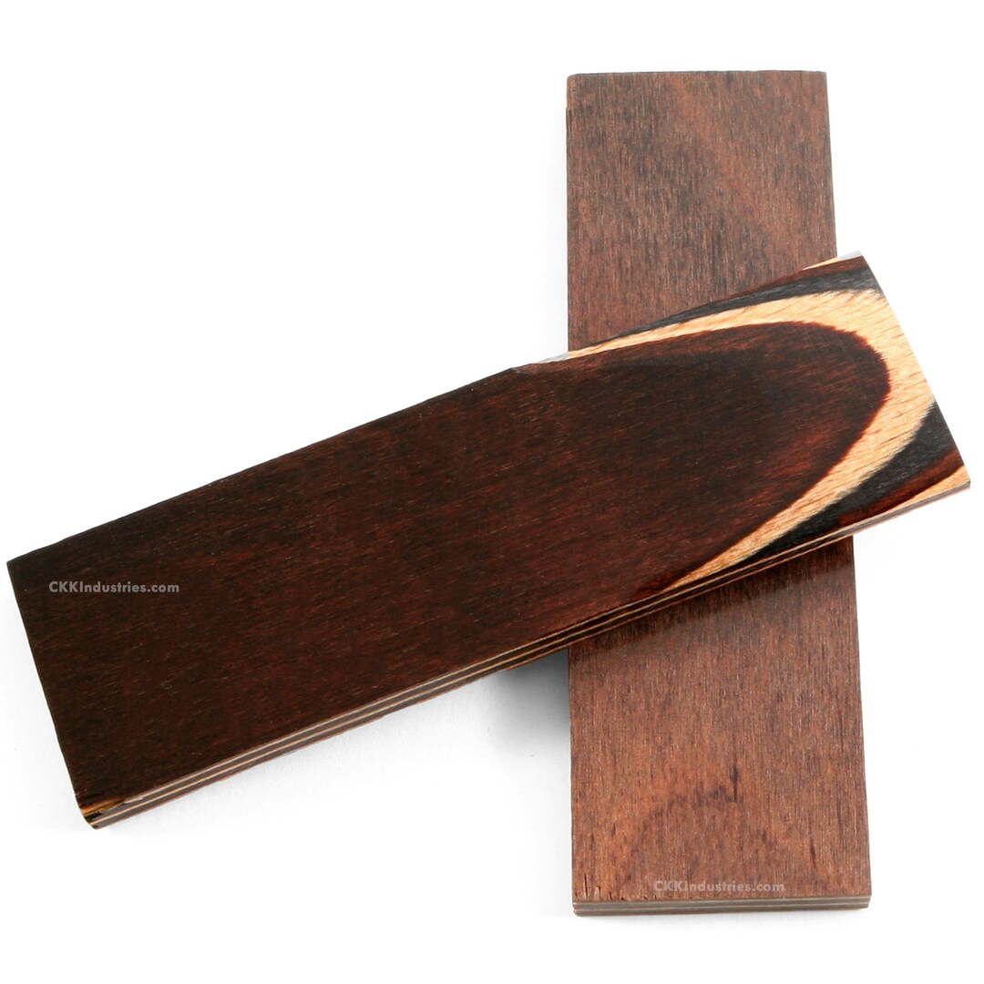 Dymalux Knife Handle Scale Set - (layered Wood) - (buck Skin) - (dark ...