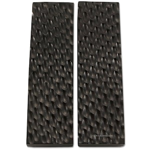 Buffalo Horn Knife Handle Scales - (Standard Jigged) - (Black) - (3.50in x 1.00in x 0.187in) - DIY Handle Material for Knives and Tools