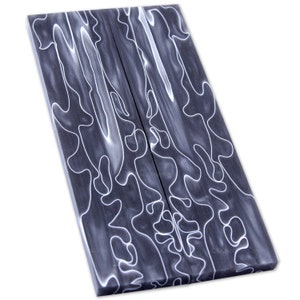 Knife Handle Scales - Custom Acrylic - (6.0 x 1.50 x 0.30) Inches - (Graphite Swirl) - Acrylic Handle Material for Knife and Tool Handles