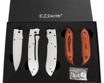 Framelock Knife Making Kit - Model FL006 - DIY Folding Knife Parts Kit - (w/Cocobolo Dymondwood Handles) - (Gift Boxed) - USA Design