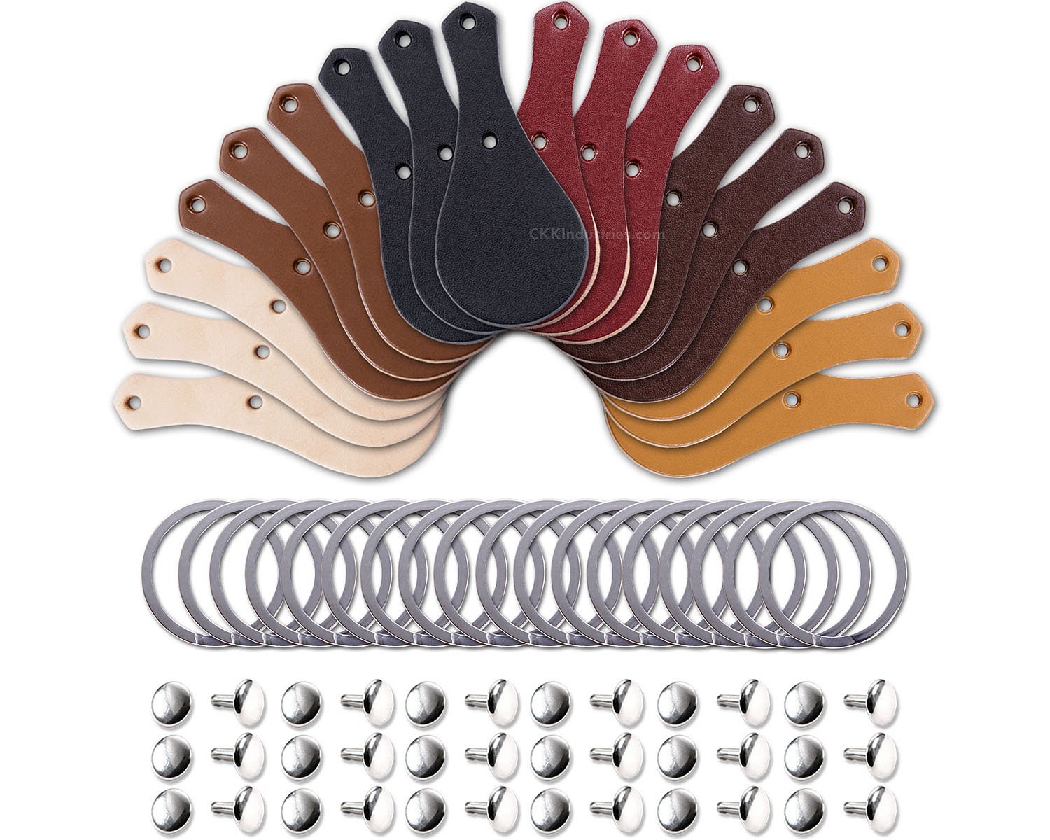 Keychain Fob Kit Leather Key Fob Kits - Natural Cowhide Leather (8-9oz) - Variety of ...
