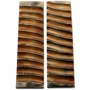 Buffalo Horn Knife Handle Scales - (Impala Jigged) - (Antique) - (4.50in x 1.25in x 0.250in) - DIY Handle Material for Knives and Tools