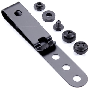 Universal Metal Belt Clip for Holsters/Sheaths - (Model 5) - (3-Hole) - (Tactical Black) - (Select Quantity Below) - (Select Hardware Below)