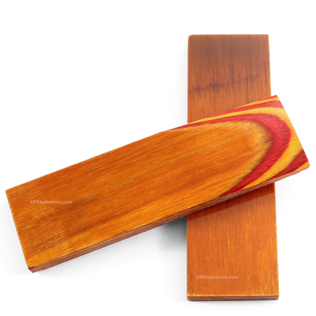 Dymalux Knife Handle Scale Set layered Wood mickey D light Brown